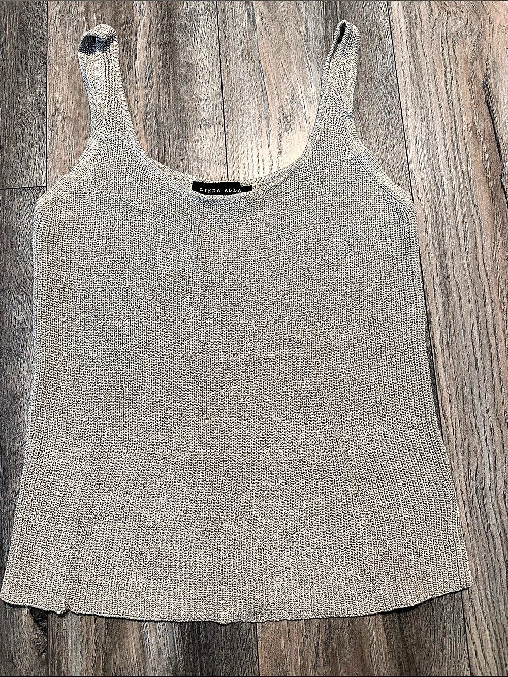 Linda Allard Ellen Tracy Knit Tank Top in Beige